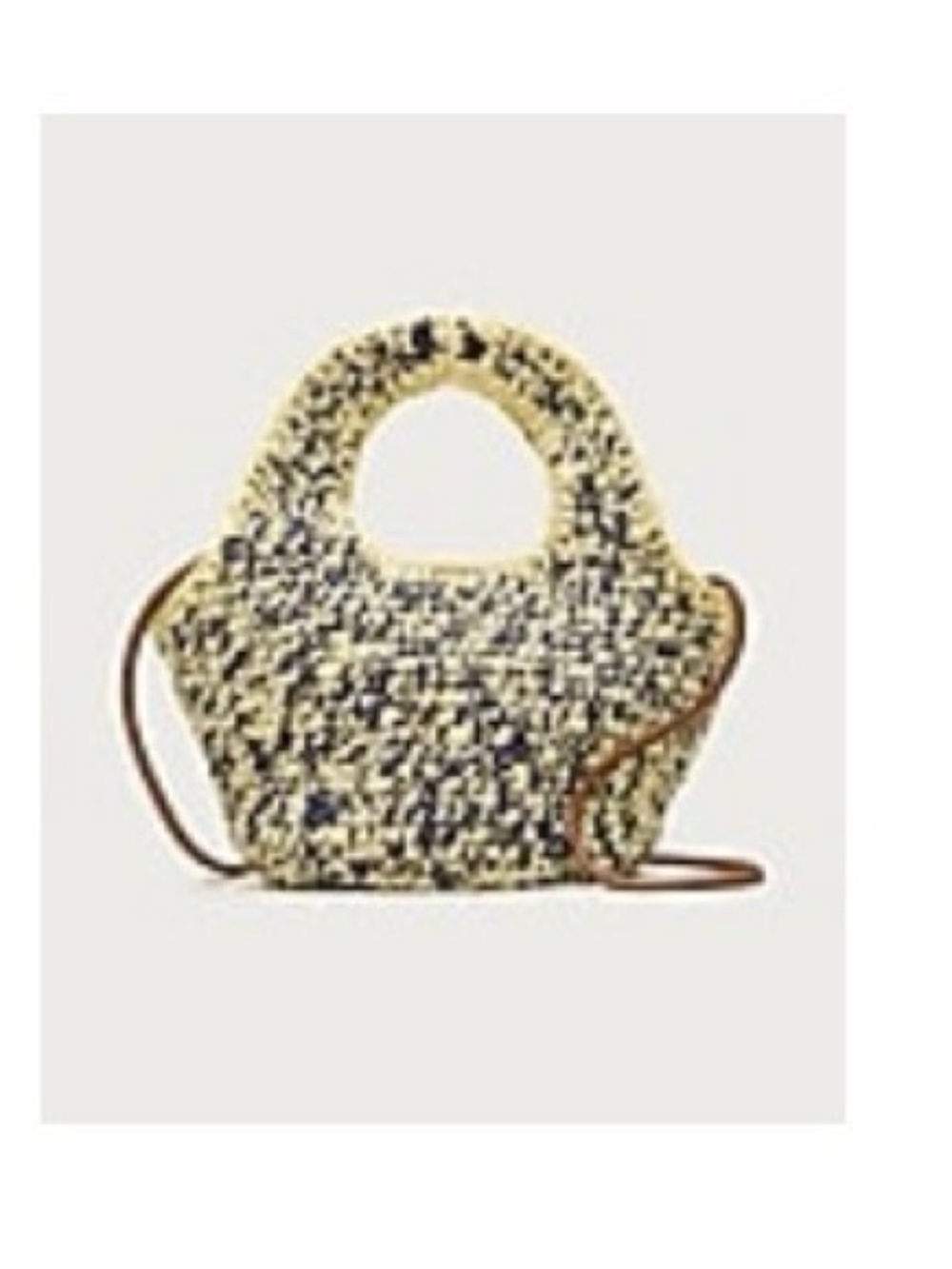 J Crew Textured Blue/Straw Top-Handle Women’s Bag